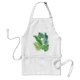 Green Tropical Palm Banana Monstera Leaves  Standard Apron