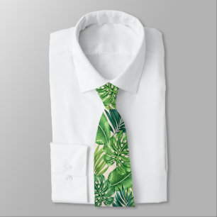 Green Tropical Palm Banana Monstera Leaves  Tie