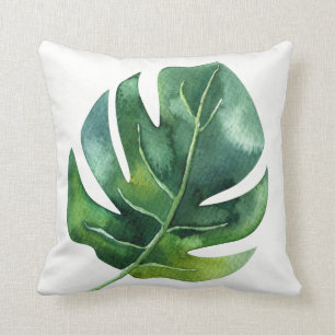 Green Tropical Palm Leaf Botanical Island Chic Cushion