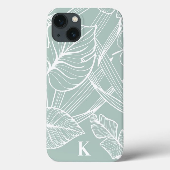 Green Tropical Palm Leaf Pattern Case-Mate iPhone Case (Back)