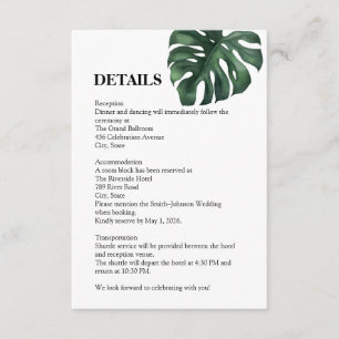 Green Tropical Palm Leaves Deatils Enclosure Card
