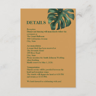 Green Tropical Palm Leaves Deatils Enclosure Card
