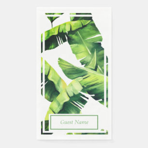 Green Tropical Palm Leaves Paper Guest Towels Napkin
