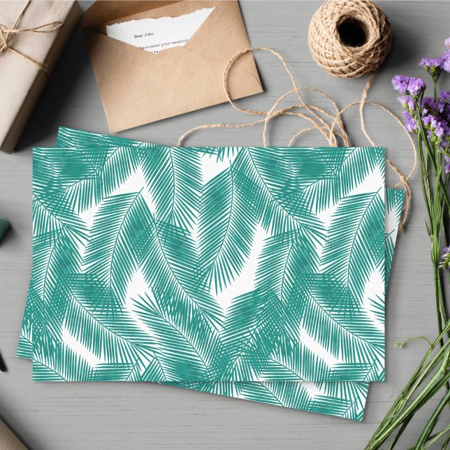 Green Tropical Palm Leaves Pattern Tissue Paper (Green Tropical Palm Leaves Tissue Paper)