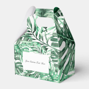 Green Tropical Palm Leaves Summer Island Wedding Favour Box