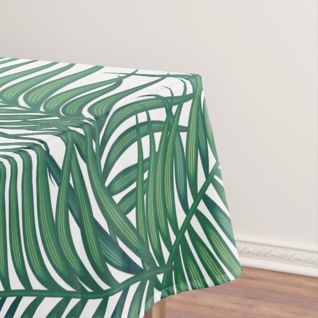 Green Tropical Palm Leaves Tablecloth (In Situ)