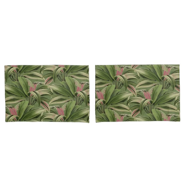 Green Tropical Palm Pillowcase (Front-Set)