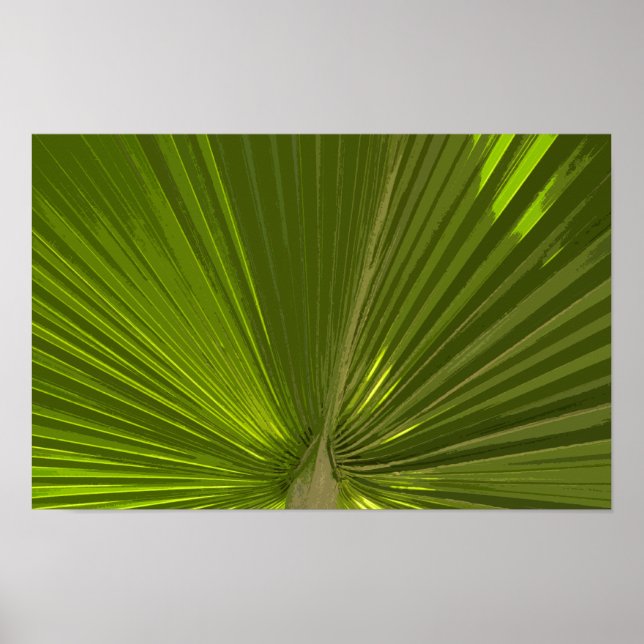 Green Tropical Palm Tree Frond Poster (Front)