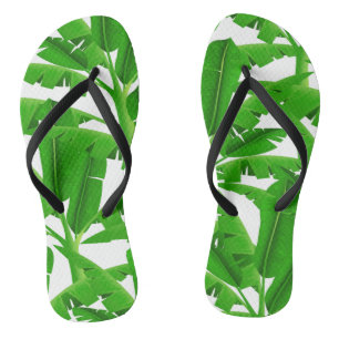 Green tropical palm trees jandals