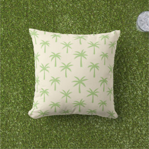 Green Tropical Palm Trees Pattern  Cushion