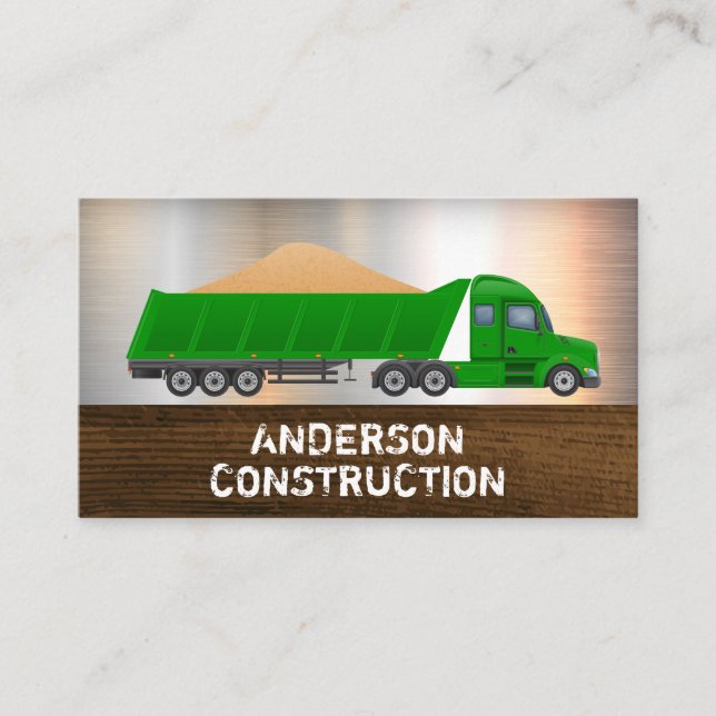 Green Truck | Construction Supplies Business Card (Front)