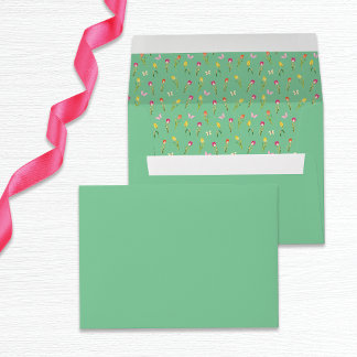 Green Tulips & Butterflies Bridal Shower Envelope