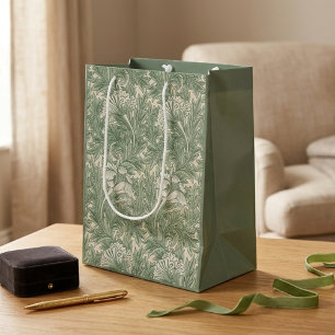 Green Tulips William Morris Gift Bag