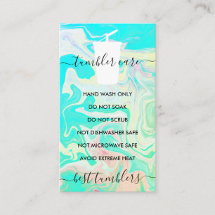 Green Tumbler care instructions ombré vinyl Business Card