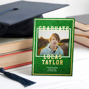 Green Turf Sports Grad Photo Foil Announcement