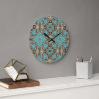 Green Turquoise Brown Hip Bohemian Bali Art Motif