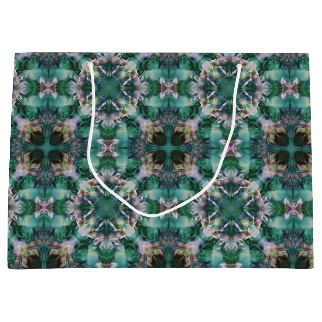 Green-turquoise ornament large gift bag (Front)