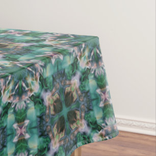 Green-turquoise ornament tablecloth