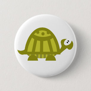 Green Turtle 6 Cm Round Badge
