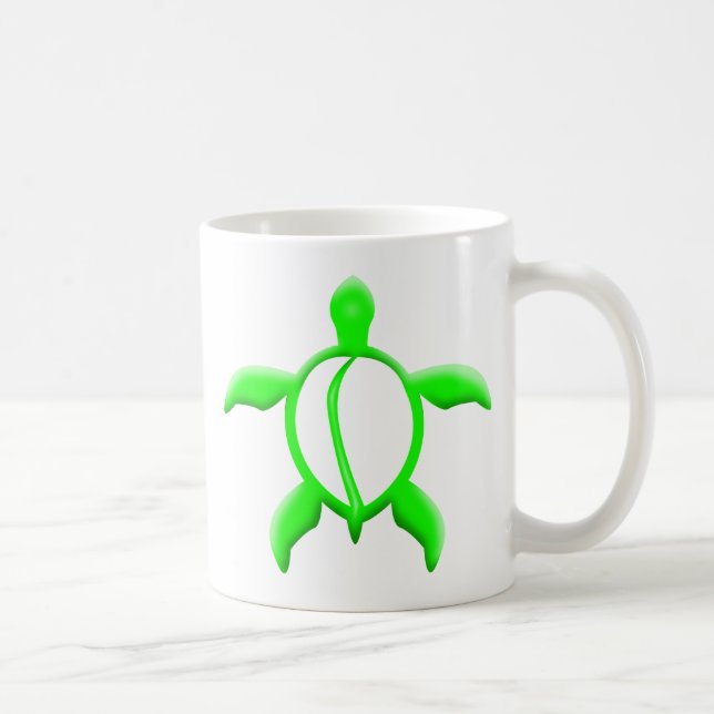 green turtle coffee mug (Right)