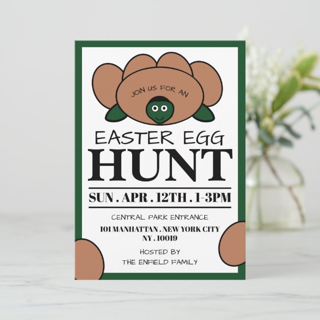 Green Turtle Egg, Easter Egg Hunt Announcement (Standing Front)