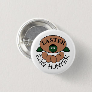 Green Turtle Egg, Easter Egg Hunter 3 Cm Round Badge