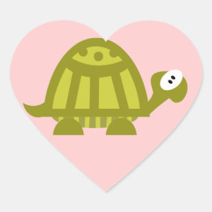 Green Turtle Heart Sticker