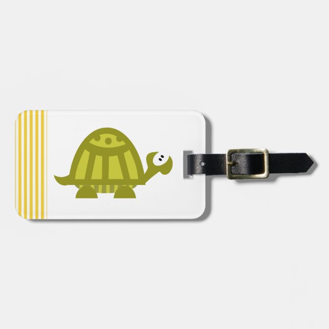 Green Turtle Luggage Tag (Front Horizontal)