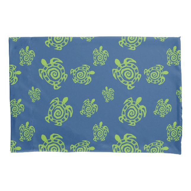 Green Turtle Pattern Pillowcase (Front)