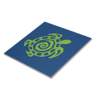 Green Turtle Pattern Tile