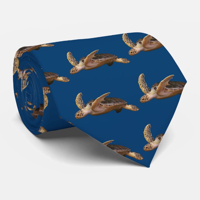 Green turtle tie (Rolled)
