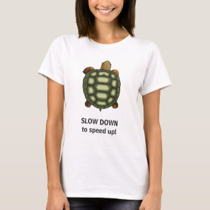 Green Turtle with Editable Slow Down Text T-Shirt