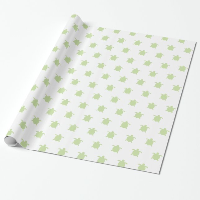 Green Turtles Wrapping Paper (Unrolled)