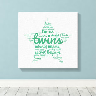 Green Twin Star  Canvas Print
