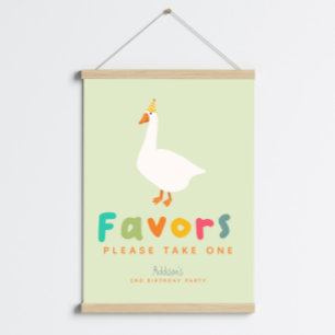 Green Two Silly Goose 2nd Birthday Favour Sign