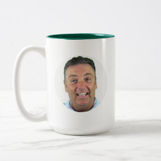 GREEN Two-Tone Photo Mug - Round Frame Custom Mug