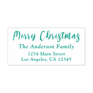 Green Typography Minimal Simple Modern Christmas Self-inking Stamp