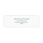 Green Typography Return Address Label<br><div class="desc">This green typography return address label is great for a simple and elegant wedding. The green and white vintage typography gives it a classy formal touch. Keep it as is,  or choose to personalise it with artwork or graphics of your choice.</div>