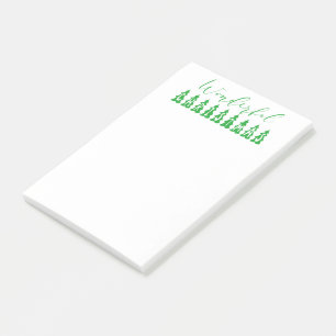 Green Typography Trees Wonderful Christmas Post-it Notes