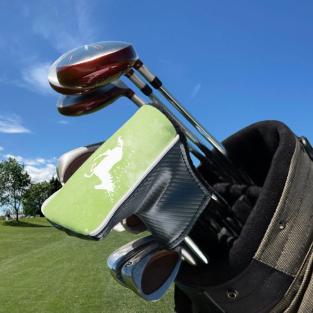 Green Unicorn Personalised Golf Head Cover (Green Unicorn Personalized Golf Head Cover)