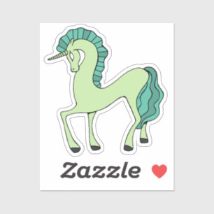 Green Unicorn Sticker