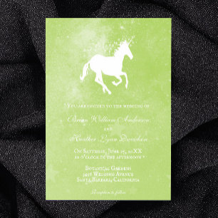 Green Unicorn Wedding Invitation