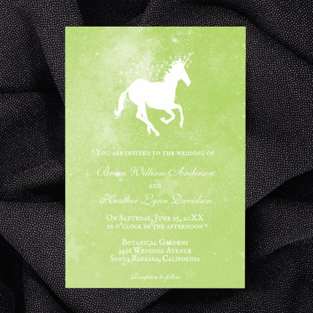 Green Unicorn Wedding Invitation (Green Unicorn Wedding Invitation)