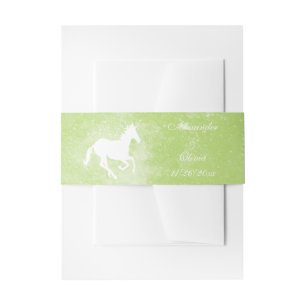 Green Unicorn Wedding Invite Belly Band Invitation Belly Band