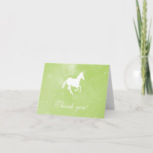 Green Unicorn Wedding Thank You Cards
