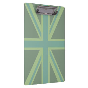Green Union Jack Flag Decor Clipboard