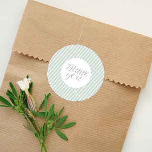 Green Unique Stripes Classic Round Sticker