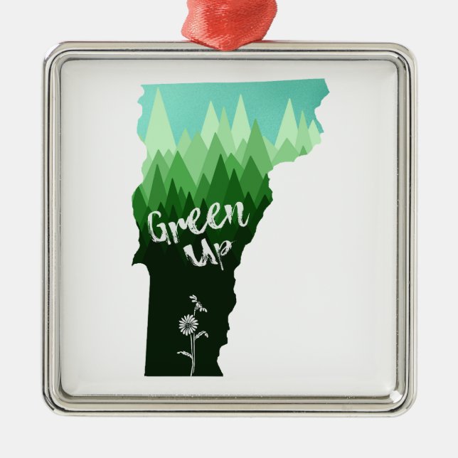 Green Up Vermont Metal Tree Decoration (Front)