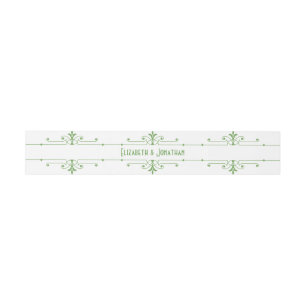 Green v2 Fancy Ornamental Belly Bands Invitation Belly Band