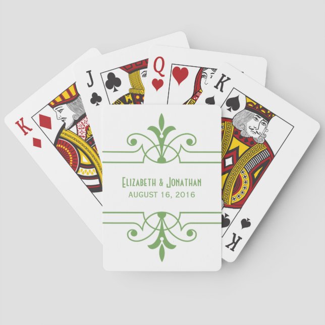 Green v2 Fancy Ornamental Playing Cards (Back)